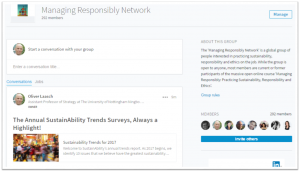 'Managing Responsibly Group' on Linkedin